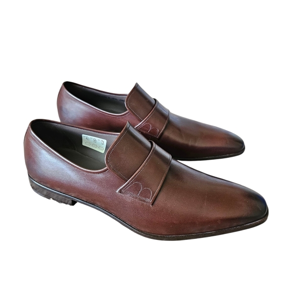 New BALLY of Switzerland Brown Leather Dress Men's Loafers Size US 10.5 - Picture 1 of 9